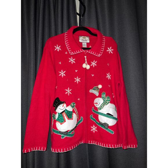 Ugly Christmas Sweater Sweaters - Ugly Christmas Sweater Xmas Cardigan Size Large